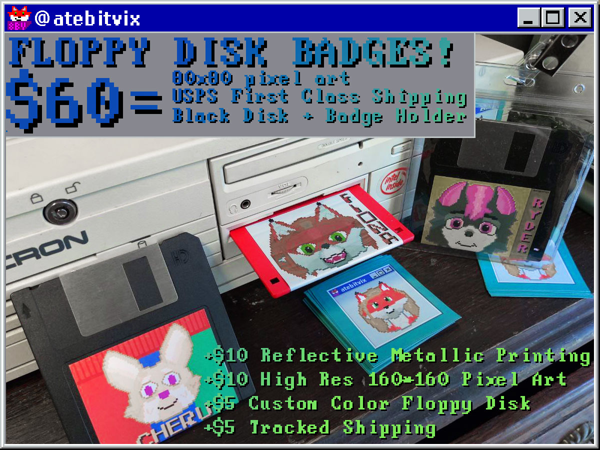 Floppy Disk Badge Price Sheet